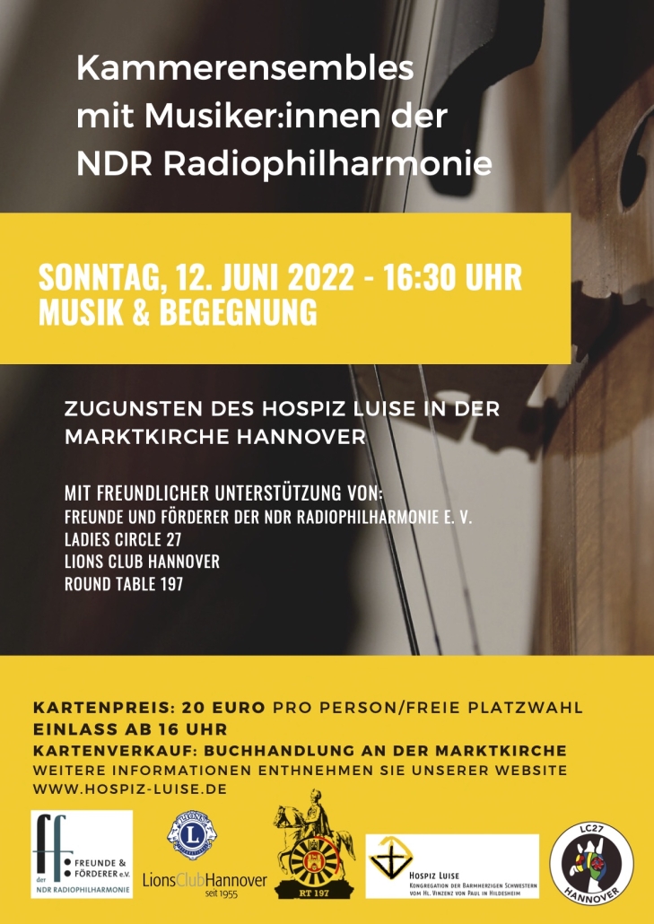Die Freunde der NDR Radiophilharmonie stellen das Benefizkonzert für das Hospiz Luise vor.